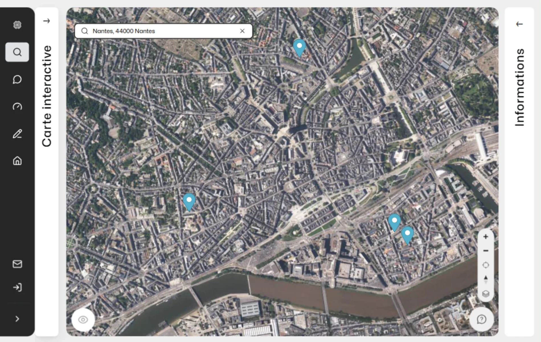 Capture d'écran du Keypark Keyzia, sa carte interactive alimentée à l'IA